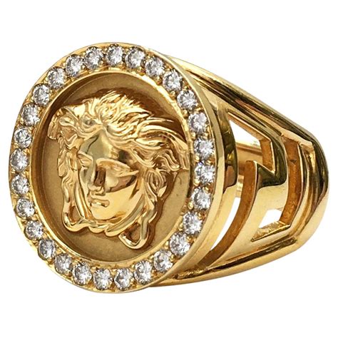 18k gold versace|versace gold ring for men.